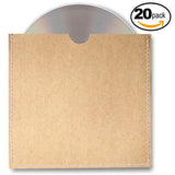Stitched CD Sleeves Paper DVD Envelopes 20 Pack