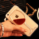 iPhone Clear Liquid Red Wine Phone Case 4 4S 5 5S SE 5C 6 6S 7 Plus