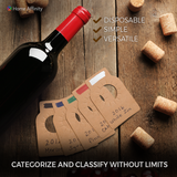 Wine Bottle Tags Kraft Paper - 200 Count - Wine Cellar Labels